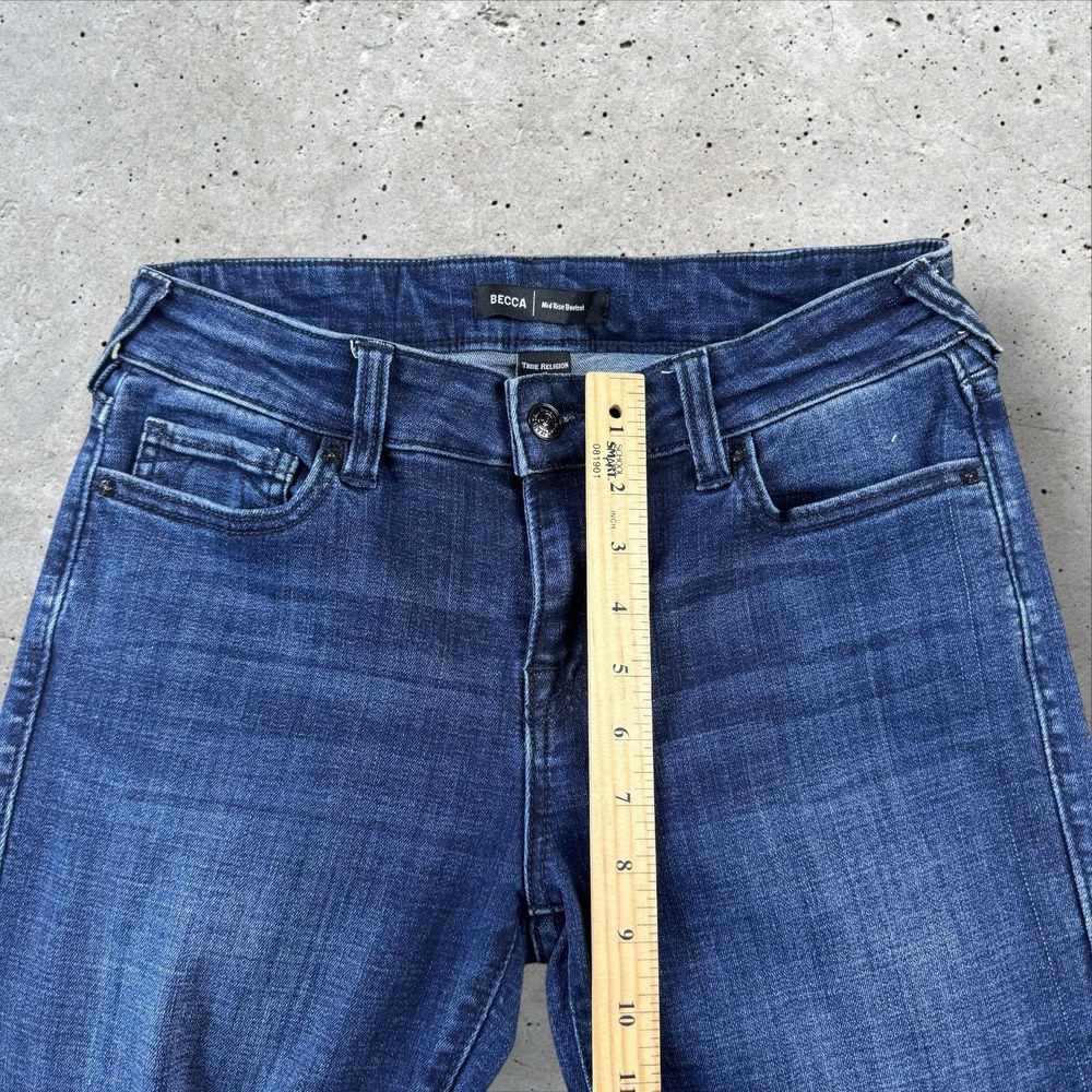 True Religion Jeans Becca Mid Rise Boot‎ Cut Indigo Women's Size 27x30 - Picture 7 of 7